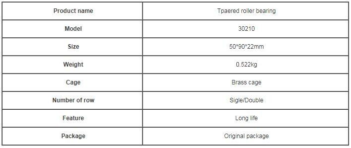 Tıbbi Cihazlar İçin 30210 Konik Makaralı Rulman Boyut 50 * 90 * 22 mm